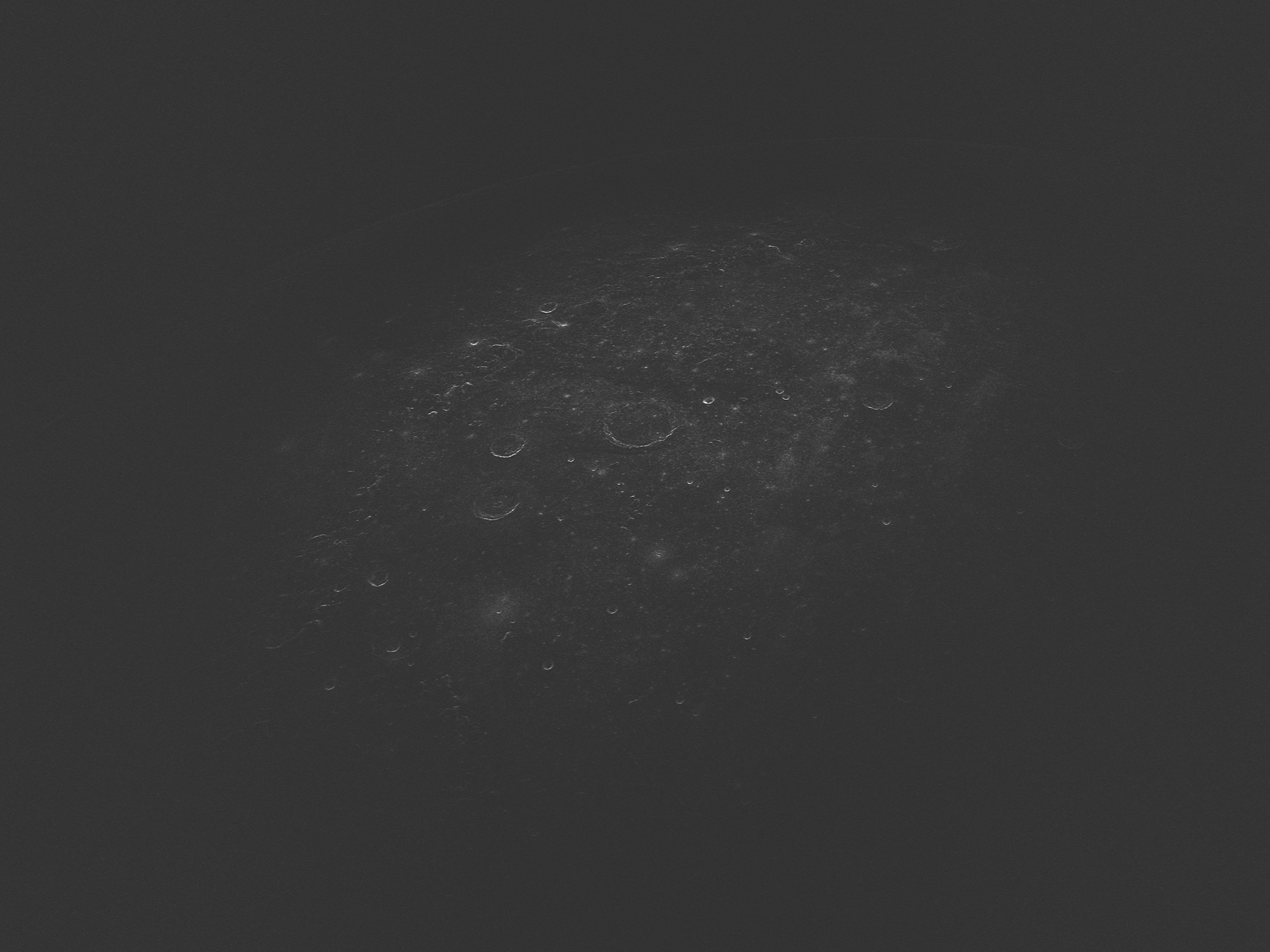 Same-sense circular polarization radar image of Archimedes crater region at 4.2-cm wavelength.